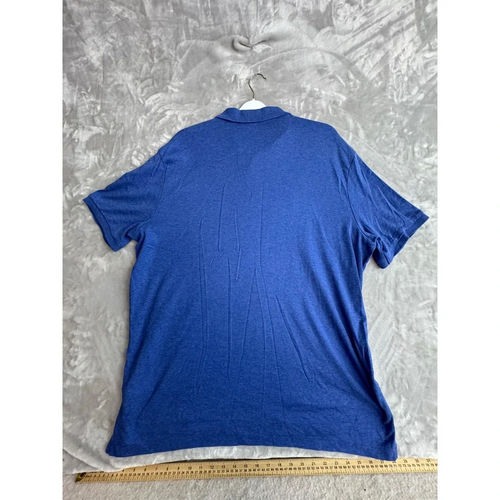Polo Ralph Lauren Mens XL Blue Heather Cotton Short Sleeve Polo Shirt Pony Logo‎